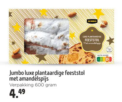 Aanbieding: Jumbo luxe plantaardige feeststol met amandelspijs