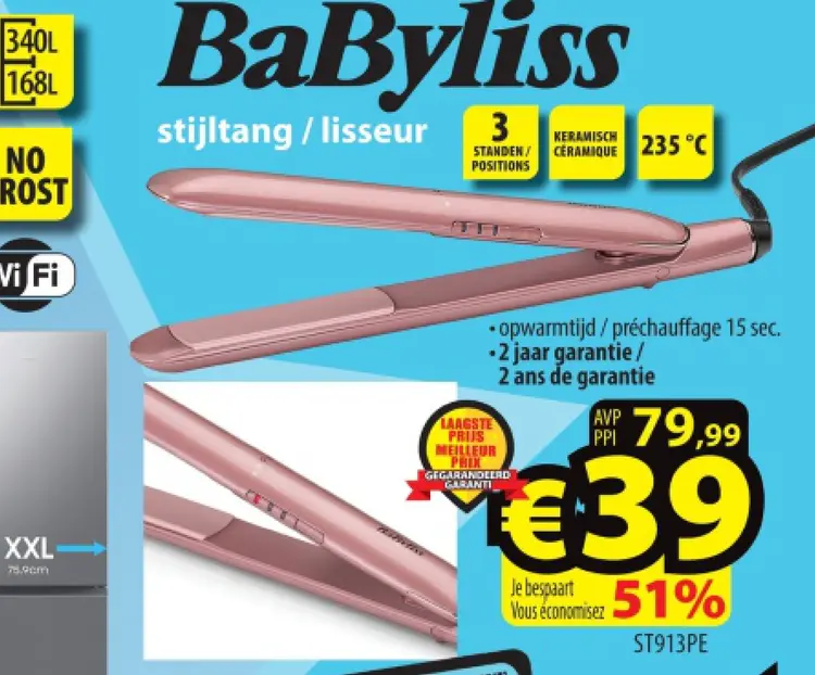 Offre: BaByliss stijltang / lisseur