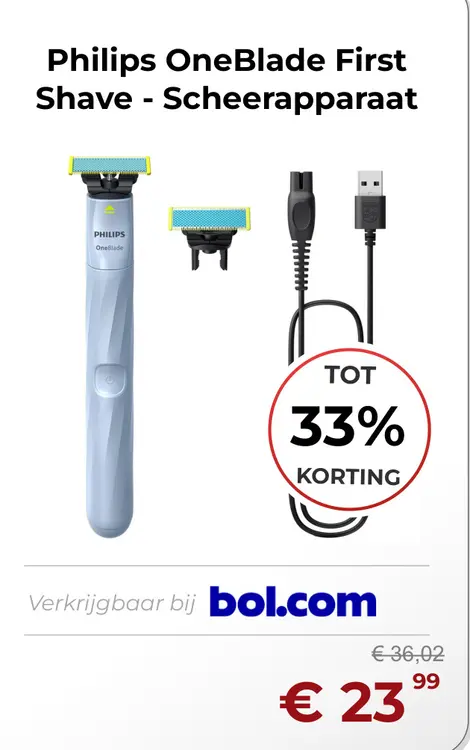Aanbieding: OneBlade First Shave - Scheerapparaat
