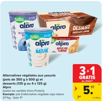Offre: Alternatives végétales aux yaourts et desserts