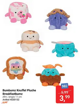 Aanbieding: Knuffel Pluche Breakfastbumz