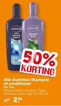 Aanbieding: Alle Andrélon Shampoo of conditioner