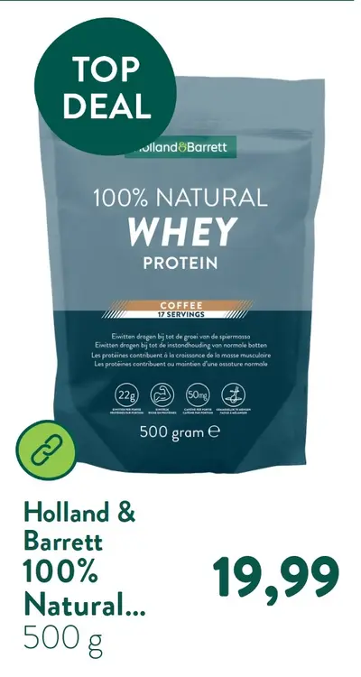 Aanbieding: 100% Natural Whey Protein Coffee