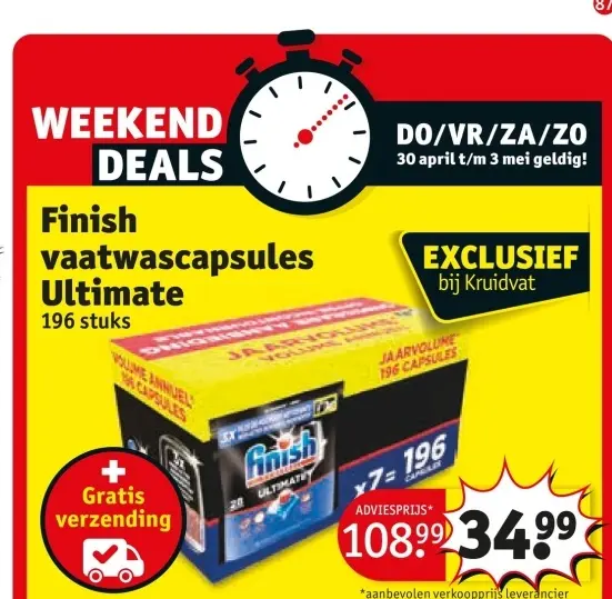Aanbieding: Finish vaatwascapsules Ultimate