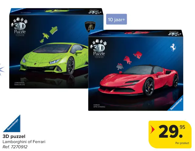 Promotie: 3D puzzel Lamborghini of Ferrari