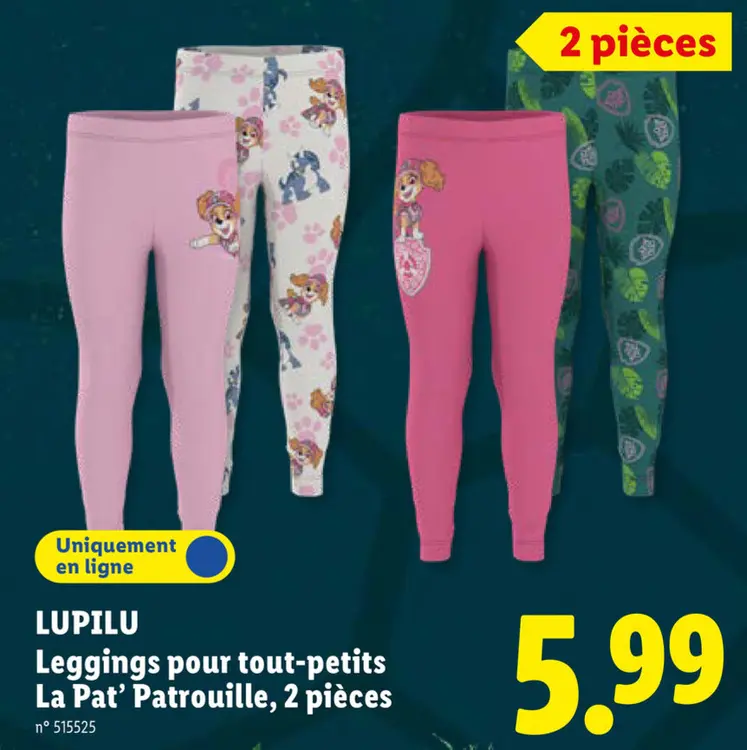 Offre: Leggings pour tout-petits La Pat' Patrouille