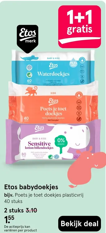 Aanbieding: Etos babydoekjes
