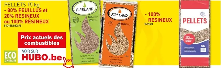Offre: PELLETS 15 kg - 80% FEUILLUS et 20% RÉSINEUX 