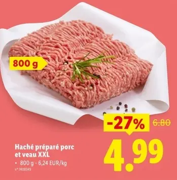 Offre: Haché préparé porc et veau XXL