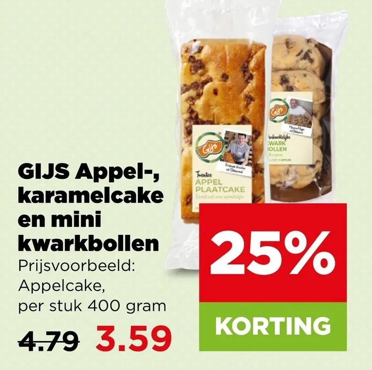 Aanbieding: Appel-, karamelcake en mini kwarkbollen