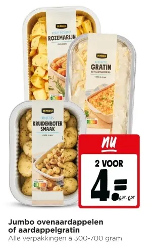 Aanbieding: Jumbo ovenaardappelen of aardappelgratin