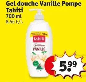 Offre: Gel douche Vanille Pompe