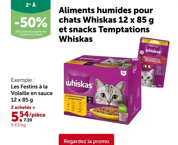 Offre: Aliments humides pour chats et snacks