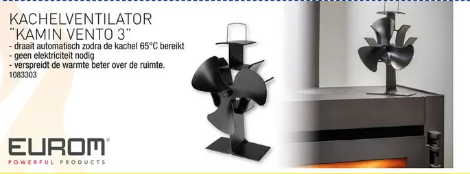 Promotie: Eurom Kamin Vento 3 kachelventilator