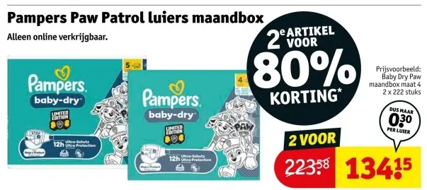 Aanbieding: Paw Patrol luiers maandbox