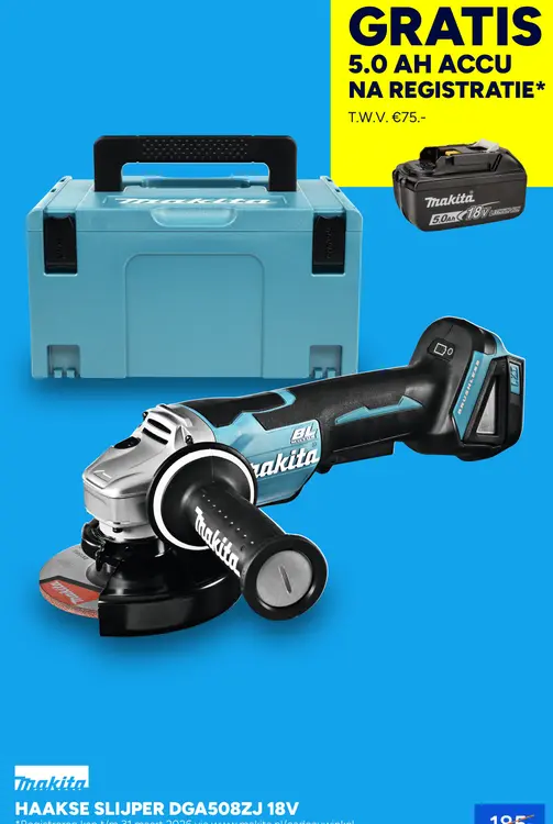 Aanbieding: Haakse slijper dga508zj 18v