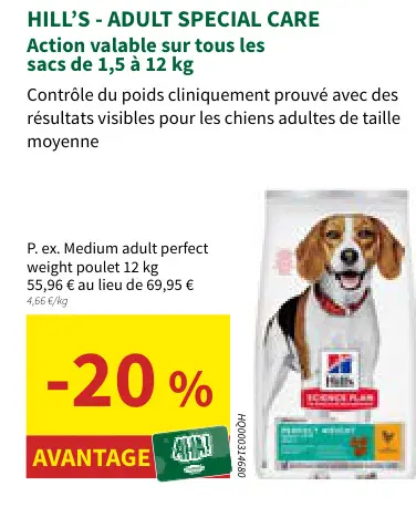 Offre: Medium adult perfect weight poulet