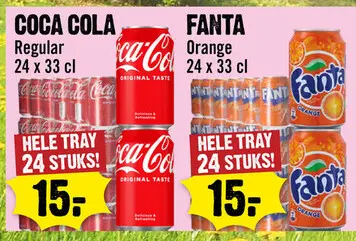 Aanbieding: COCA COLA Regular & FANTA Orange