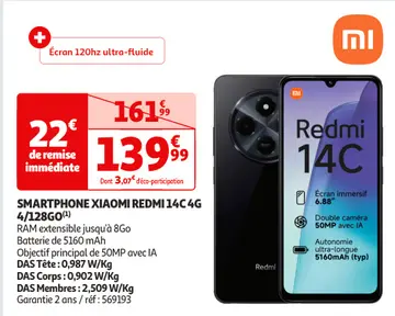 Aanbieding: SMARTPHONE XIAOMI REDMI 14C 4G 4/128GO