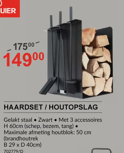 Aanbieding: Haardset / houtopslag