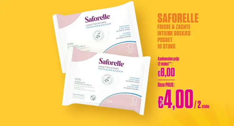 Promotie: Saforelle Frisse & Zachte Intieme Doekjes x 10 Pocket 