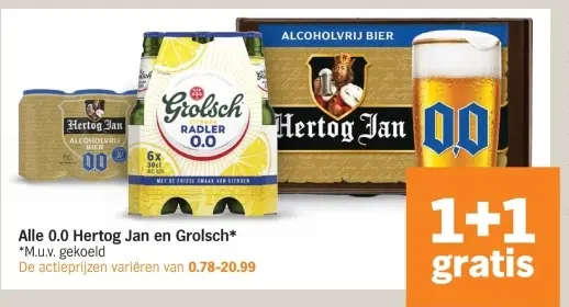 Aanbieding: Alle 0.0 Hertog Jan en Grolsch