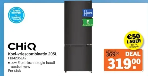 Aanbieding: Koel-vriescombinatie 205L FBM205L42