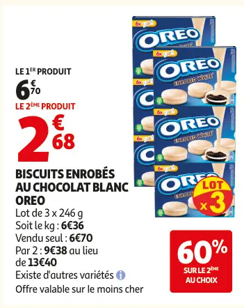 Promotie: Biscuits enrobés au chocolat blanc