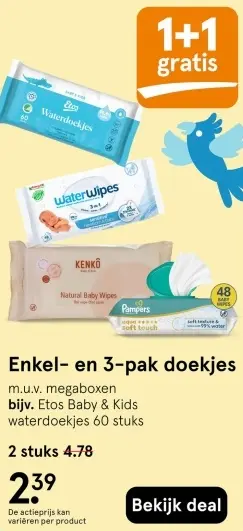 Aanbieding: Enkel- en 3-pak doekjes