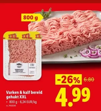 Promotie: Varken & kalf bereid gehakt XXL