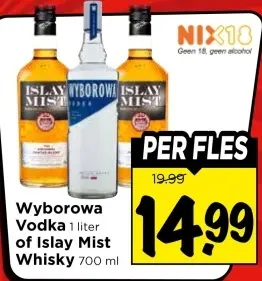 Aanbieding: Wyborowa Vodka of Islay Mist Whisky