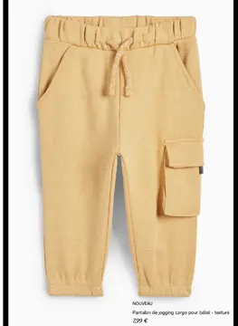 Offre: Pantalon de jogging cargo pour bébé - texturé