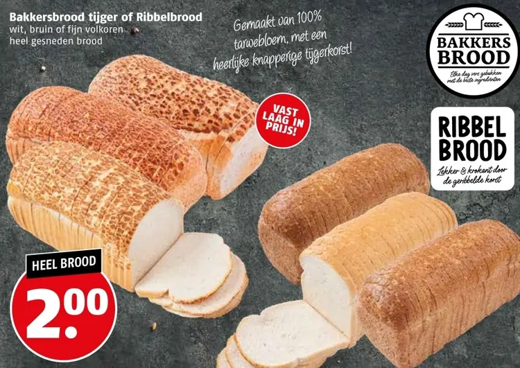 Aanbieding: Bakkersbrood tijger of Ribbelbrood