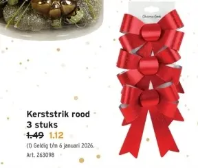 Promotie: Kerststrik rood