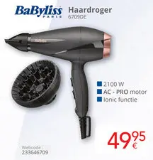 Aanbieding: BaByliss Haardroger 6709DE