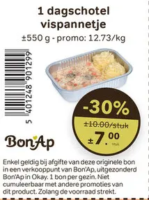 Promotie: 1 dagschotel vispannetje
