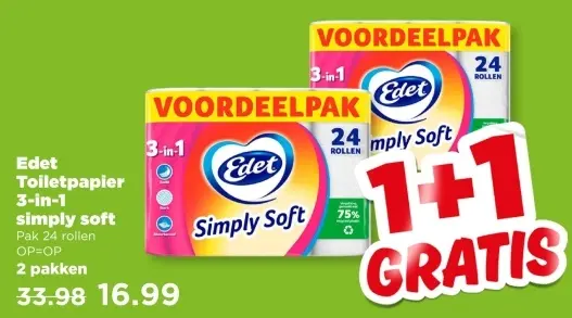 Aanbieding: Toiletpapier 3-in-1 simply soft