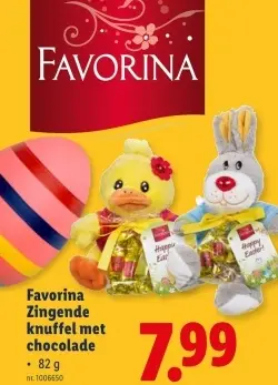 Promotie: Zingende knuffel met chocolade