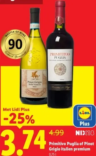 Aanbieding: Messer del Fauno Primitivo Puglia of Pinot Grigio italien premium