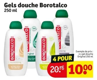 Offre: Gels douche Borotalco