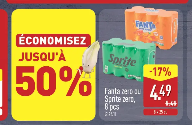 Offre: Fanta zero ou Sprite zero