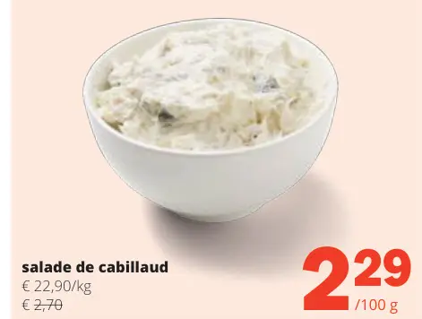 Offre: salade de cabillaud