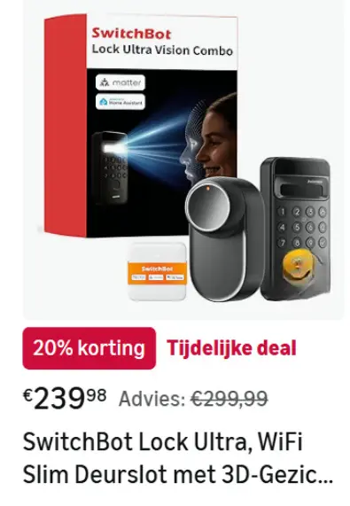 Aanbieding: Lock Ultra, WiFi Slim Deurslot