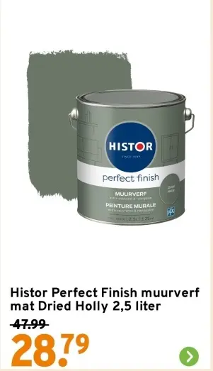 Aanbieding: Histor Perfect Finish muurverf mat Dried Holly