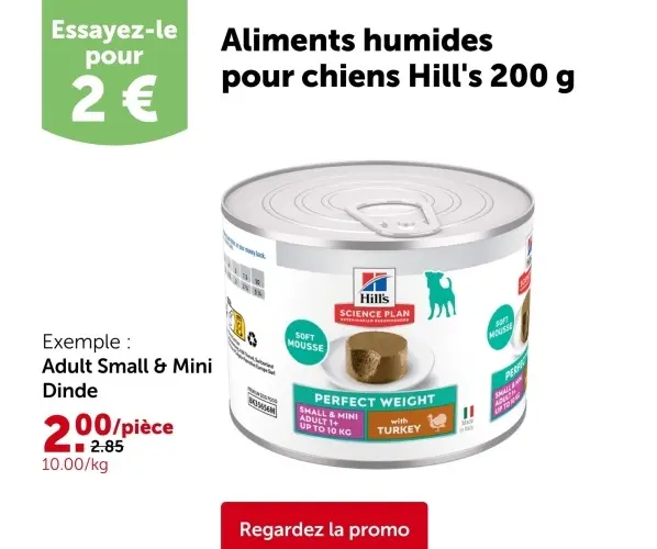 Offre: Aliments humides pour chiens Hill's