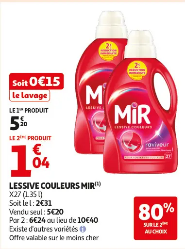 Offre: Lessive couleurs