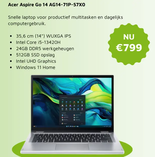Aanbieding: Acer Aspire Go 14 AG14-71P-57X0