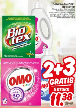 Aanbieding: Omo wasmiddel of BIOTEX