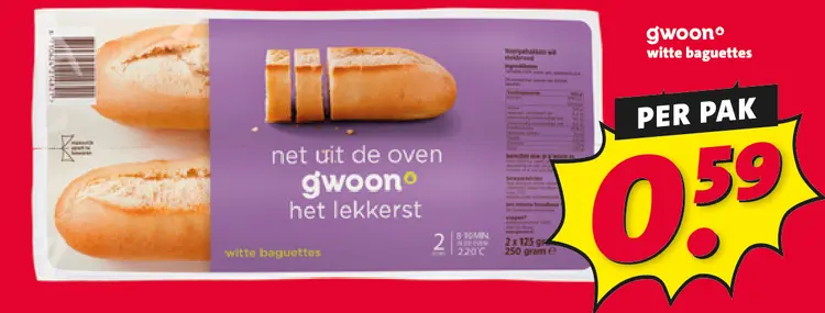 Aanbieding: Witte baguettes