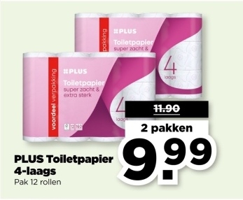 Aanbieding: PLUS Toiletpapier 4-laags